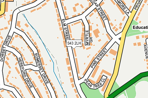 S43 2LH map - OS OpenMap – Local (Ordnance Survey)