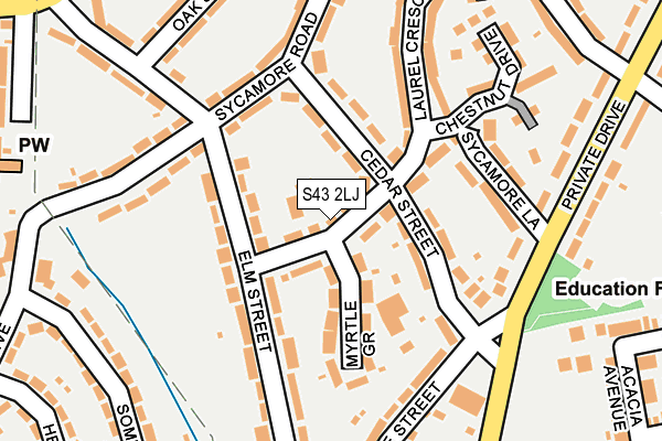 S43 2LJ map - OS OpenMap – Local (Ordnance Survey)