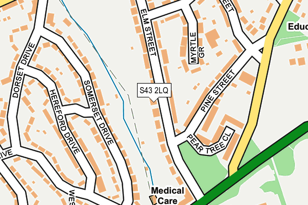 S43 2LQ map - OS OpenMap – Local (Ordnance Survey)