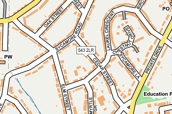 S43 2LR map - OS OpenMap – Local (Ordnance Survey)