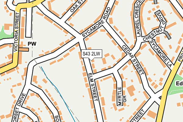 S43 2LW map - OS OpenMap – Local (Ordnance Survey)