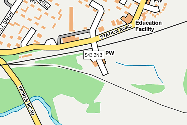 S43 2NB map - OS OpenMap – Local (Ordnance Survey)