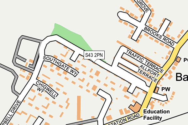 S43 2PN map - OS OpenMap – Local (Ordnance Survey)