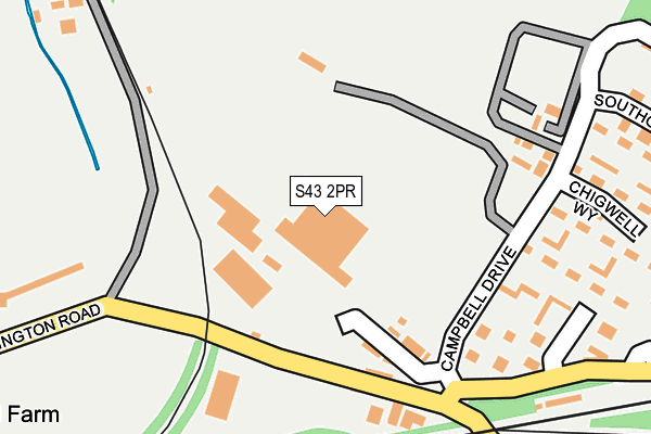 S43 2PR map - OS OpenMap – Local (Ordnance Survey)