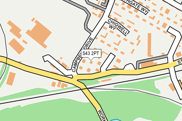 S43 2PT map - OS OpenMap – Local (Ordnance Survey)