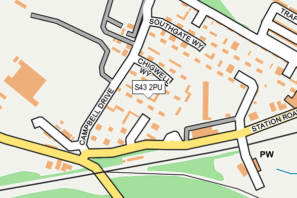 S43 2PU map - OS OpenMap – Local (Ordnance Survey)