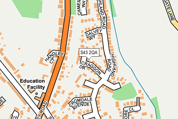 S43 2QA map - OS OpenMap – Local (Ordnance Survey)