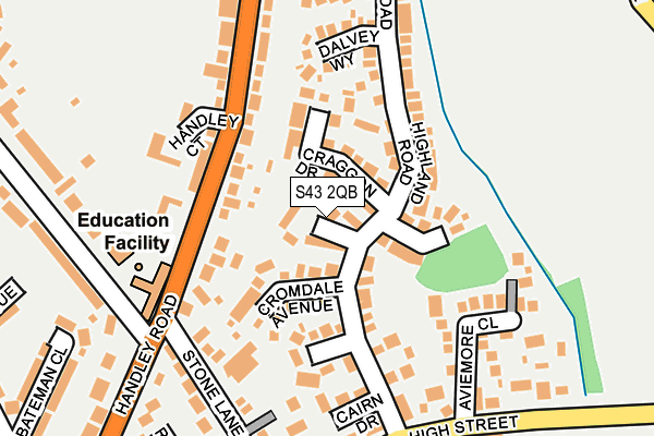 S43 2QB map - OS OpenMap – Local (Ordnance Survey)
