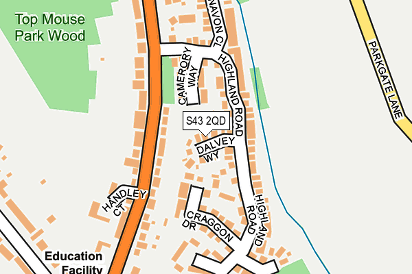 S43 2QD map - OS OpenMap – Local (Ordnance Survey)