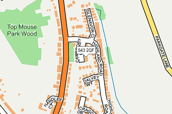 S43 2QF map - OS OpenMap – Local (Ordnance Survey)