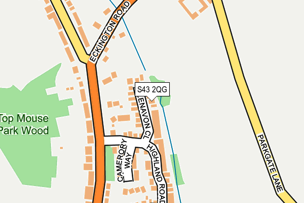 S43 2QG map - OS OpenMap – Local (Ordnance Survey)