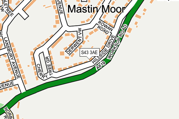 S43 3AE map - OS OpenMap – Local (Ordnance Survey)