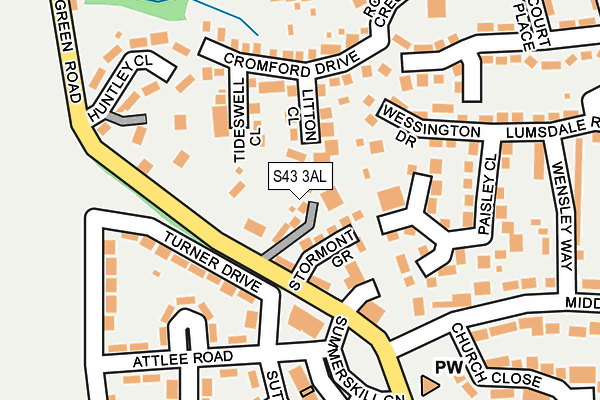 S43 3AL map - OS OpenMap – Local (Ordnance Survey)