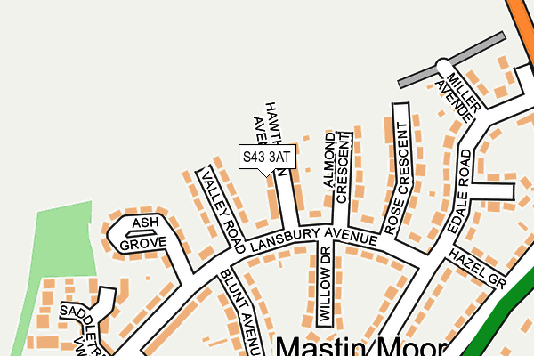 S43 3AT map - OS OpenMap – Local (Ordnance Survey)