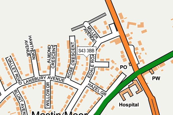 S43 3BB map - OS OpenMap – Local (Ordnance Survey)
