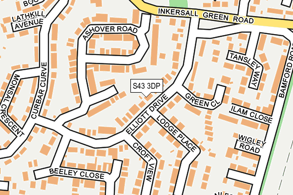 S43 3DP map - OS OpenMap – Local (Ordnance Survey)