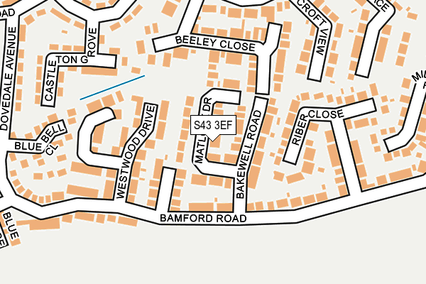 S43 3EF map - OS OpenMap – Local (Ordnance Survey)