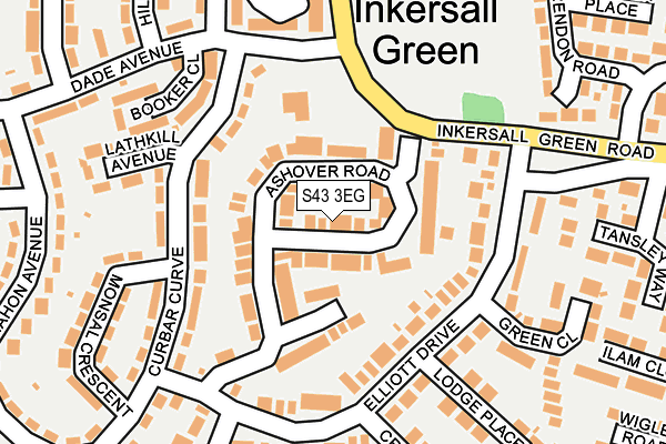 S43 3EG map - OS OpenMap – Local (Ordnance Survey)