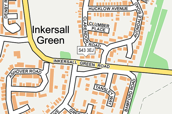 S43 3EJ map - OS OpenMap – Local (Ordnance Survey)