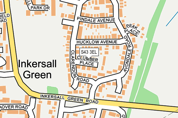 S43 3EL map - OS OpenMap – Local (Ordnance Survey)