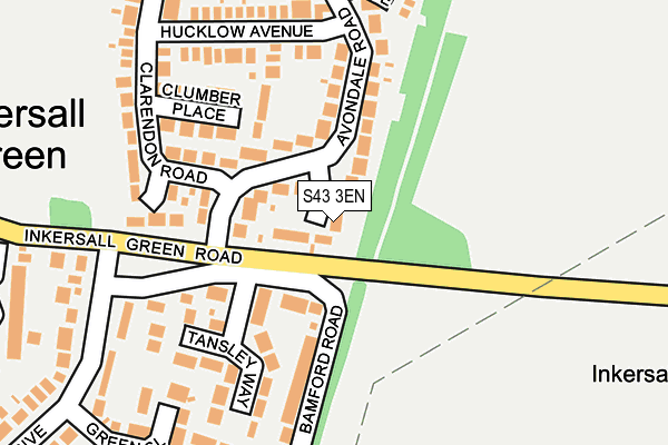 S43 3EN map - OS OpenMap – Local (Ordnance Survey)