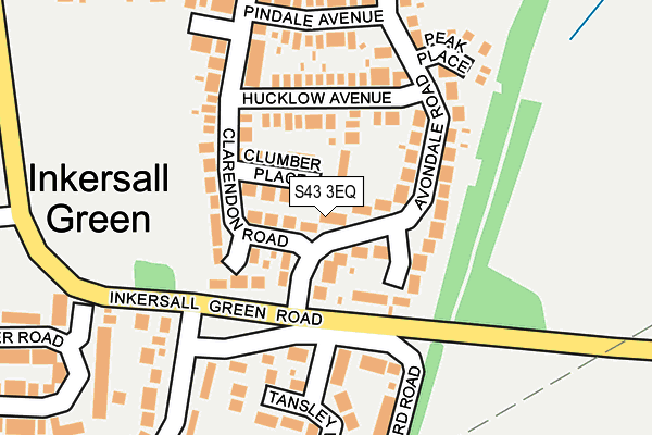 S43 3EQ map - OS OpenMap – Local (Ordnance Survey)
