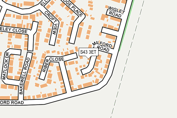 S43 3ET map - OS OpenMap – Local (Ordnance Survey)