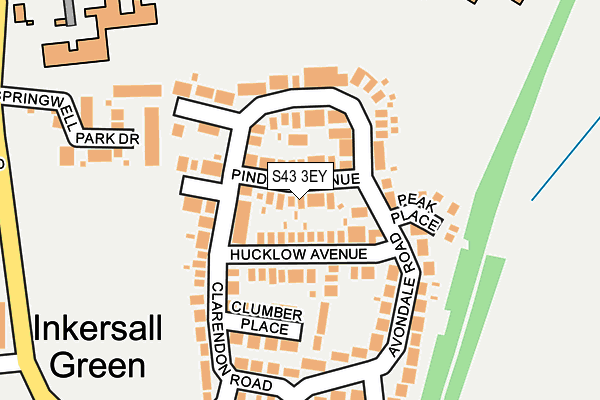 S43 3EY map - OS OpenMap – Local (Ordnance Survey)