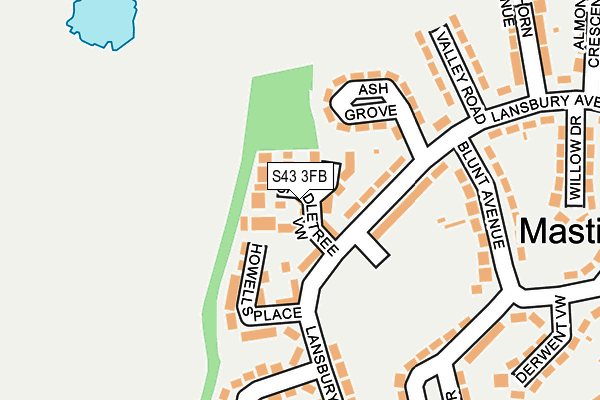 S43 3FB map - OS OpenMap – Local (Ordnance Survey)
