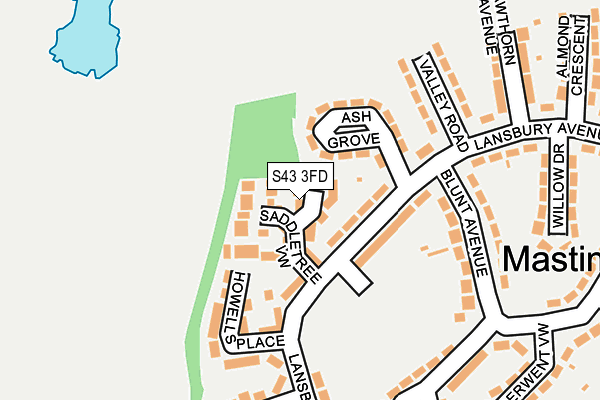 S43 3FD map - OS OpenMap – Local (Ordnance Survey)
