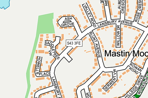 S43 3FE map - OS OpenMap – Local (Ordnance Survey)