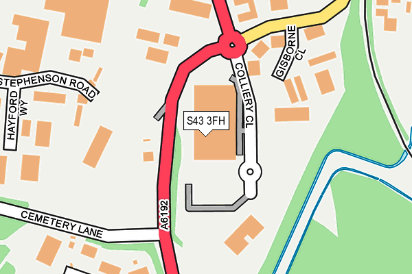 S43 3FH map - OS OpenMap – Local (Ordnance Survey)