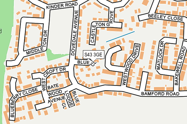 S43 3GE map - OS OpenMap – Local (Ordnance Survey)