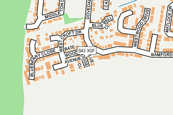 S43 3GF map - OS OpenMap – Local (Ordnance Survey)
