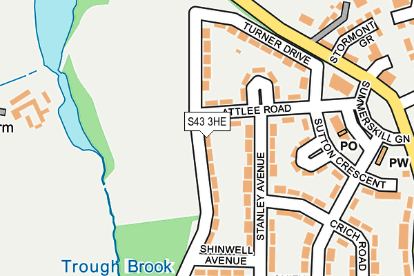 S43 3HE map - OS OpenMap – Local (Ordnance Survey)
