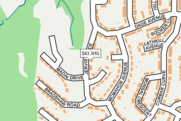 S43 3HG map - OS OpenMap – Local (Ordnance Survey)