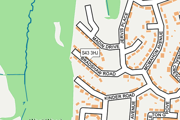 S43 3HJ map - OS OpenMap – Local (Ordnance Survey)