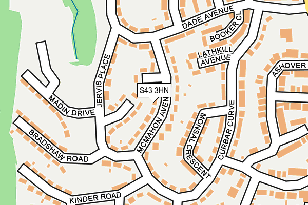 S43 3HN map - OS OpenMap – Local (Ordnance Survey)
