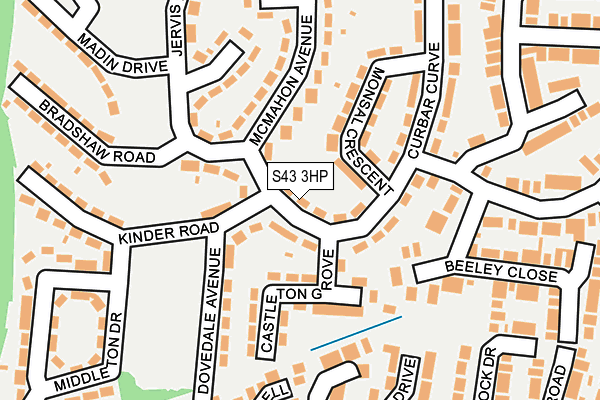 S43 3HP map - OS OpenMap – Local (Ordnance Survey)