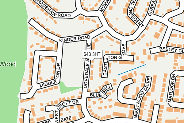 S43 3HT map - OS OpenMap – Local (Ordnance Survey)