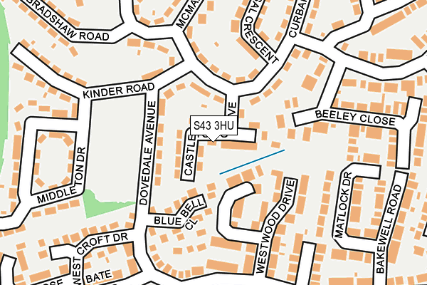 S43 3HU map - OS OpenMap – Local (Ordnance Survey)