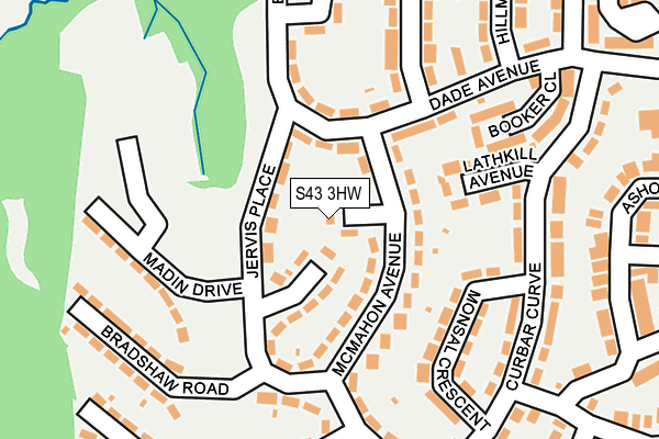 S43 3HW map - OS OpenMap – Local (Ordnance Survey)