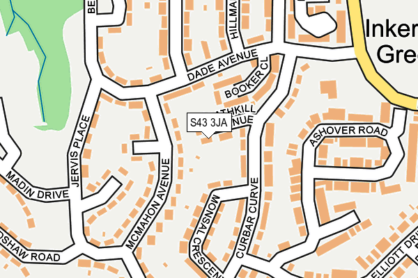 S43 3JA map - OS OpenMap – Local (Ordnance Survey)
