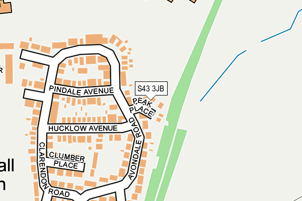 S43 3JB map - OS OpenMap – Local (Ordnance Survey)