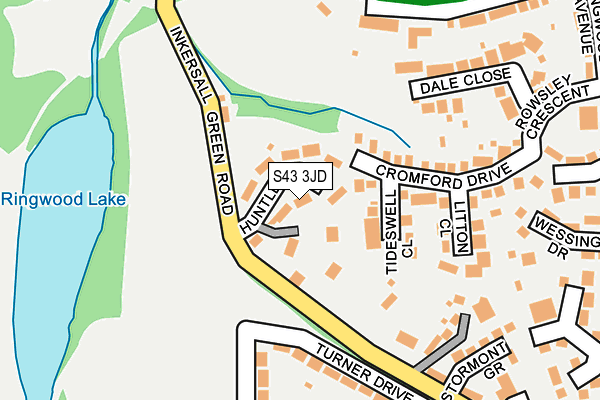 S43 3JD map - OS OpenMap – Local (Ordnance Survey)