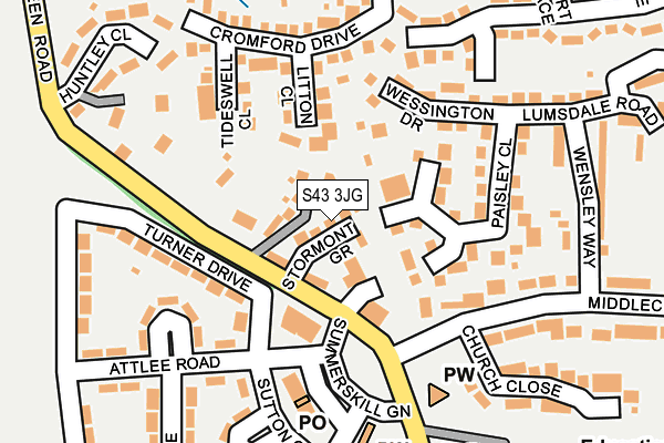 S43 3JG map - OS OpenMap – Local (Ordnance Survey)