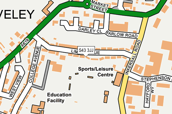 S43 3JJ map - OS OpenMap – Local (Ordnance Survey)