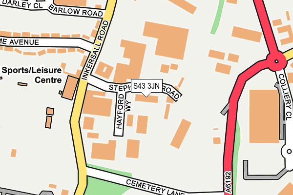 S43 3JN map - OS OpenMap – Local (Ordnance Survey)