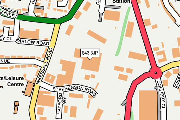 S43 3JP map - OS OpenMap – Local (Ordnance Survey)