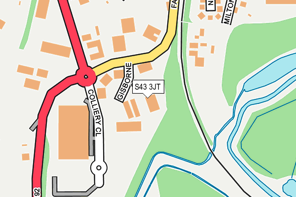 S43 3JT map - OS OpenMap – Local (Ordnance Survey)